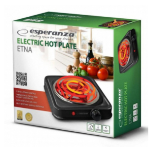 Електроплитка настільна 1000W, Black, 1 спіральна комфорка діаметром 15,5 см, обмінна гарантія EKH012K Electric Hot Plate. Photo 3