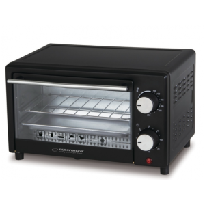 Електропіч 10 л, 900 Вт, таймер, гриль, чорна, мех анічна, температура 0°C - 250°C, обмінна гарантія EKO007 Mini Oven