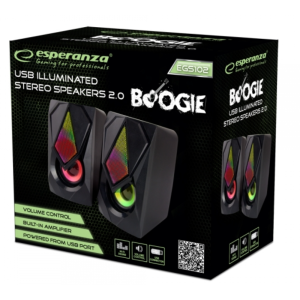 Колонки Esperanza EGS102 2.0 Led Rainbow Boogie Speakers EGS102 Boogie. Photo 3