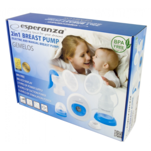 Електричний та механічний молоковідсмоктувач (2в1) , LCD дисплей, з соскою, пляшка 150 мл ECM003B 2W1 GEMELOS. Photo 3