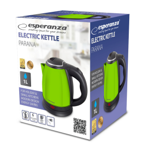 Електрочайник з нержавіючої сталі 1L, Green, 1350W , обмінна гарантія EKK128G Kettle Parana 1.0 L. Photo 2