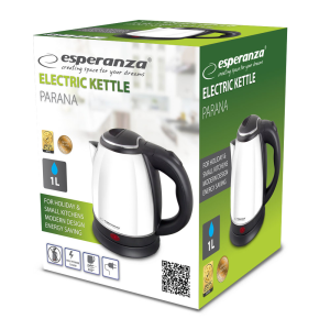 Електрочайник з нержавіючої сталі 1L, White, 1350W , обмінна гарантія EKK128W Kettle Parana 1.0 L. Photo 2
