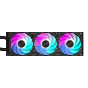 Кулер All-in-one Liquid Coolerwith LCD Display 3x1 20mm RGB FAN 60x60 color LCD AORUS WATERFORCE X II 360. Photo 3