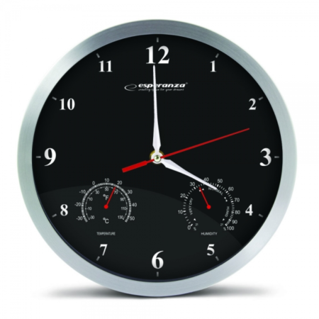Настінний годинник ESPERANZA EHC008K CLOCK WASHINGTON BLACK (EHC008K)