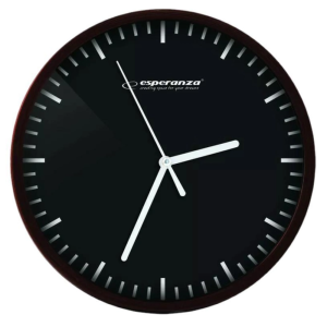 Настінний годинник Wall Clock Budapest Black, плас тикова рамка та циферблат, діаметр 20 см EHC010K CLOCK BUDAPEST BLACK