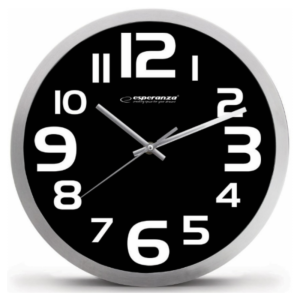Настінний годинник Wall Clock Zurich Black, алюмін ієва рамка та циферблат, 3D цифри, діаметр 25 см EHC013K CLOCK ZURICH BLACK