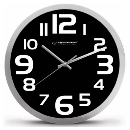 Настінний годинник ESPERANZA EHC013K CLOCK ZURICH BLACK (EHC013K)