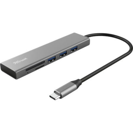 Концентратор, HUB TRUST Halyx Fast USB-C Hub & reader (24191)