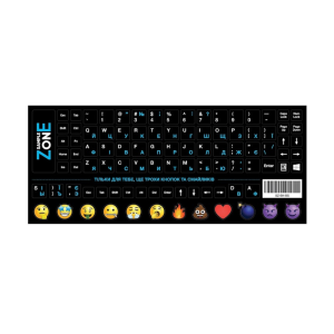 Наклейка на клавіатуру SampleZone непрозора чорна,  біло-синя (SZ-BK-BS)  SZ-BK-BS