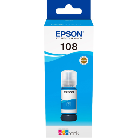 Витратні матеріали для друкувальних пристроїв EPSON 108 EcoTank Cyan ink bottle (C13T09C24A)
