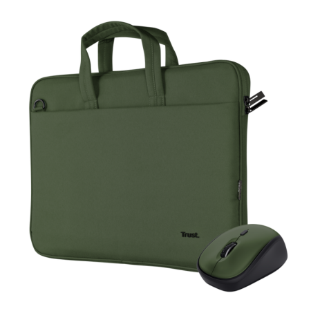 Сумка, рюкзак для ноутбуків TRUST Bologna Bag & Mouse Set green (24989)